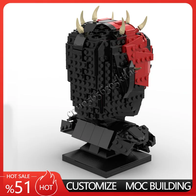 592 pçs moc estrela batalha uma grande aparência darth maul cabeça capacetes modelo blocos de construção empilhamento tijolos criativo brinquedo do miúdo presentes diy