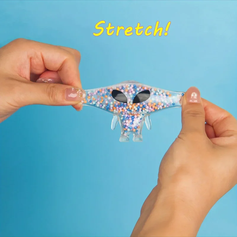 2 Stück Mini Squishy Alien Spielzeug Alien Quetschspielzeug Stressabbau-Spielzeug für Partys Lustige Weltraum-Kreatur-Bälle Fidget-Spielzeug – Detail 1