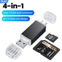 4 in 1 Otg Card Reader USB 2.0 Micro Sd Mini Adapter TF Type C USB Flash Drive Converter For Mobile Phone Accessories Laptops