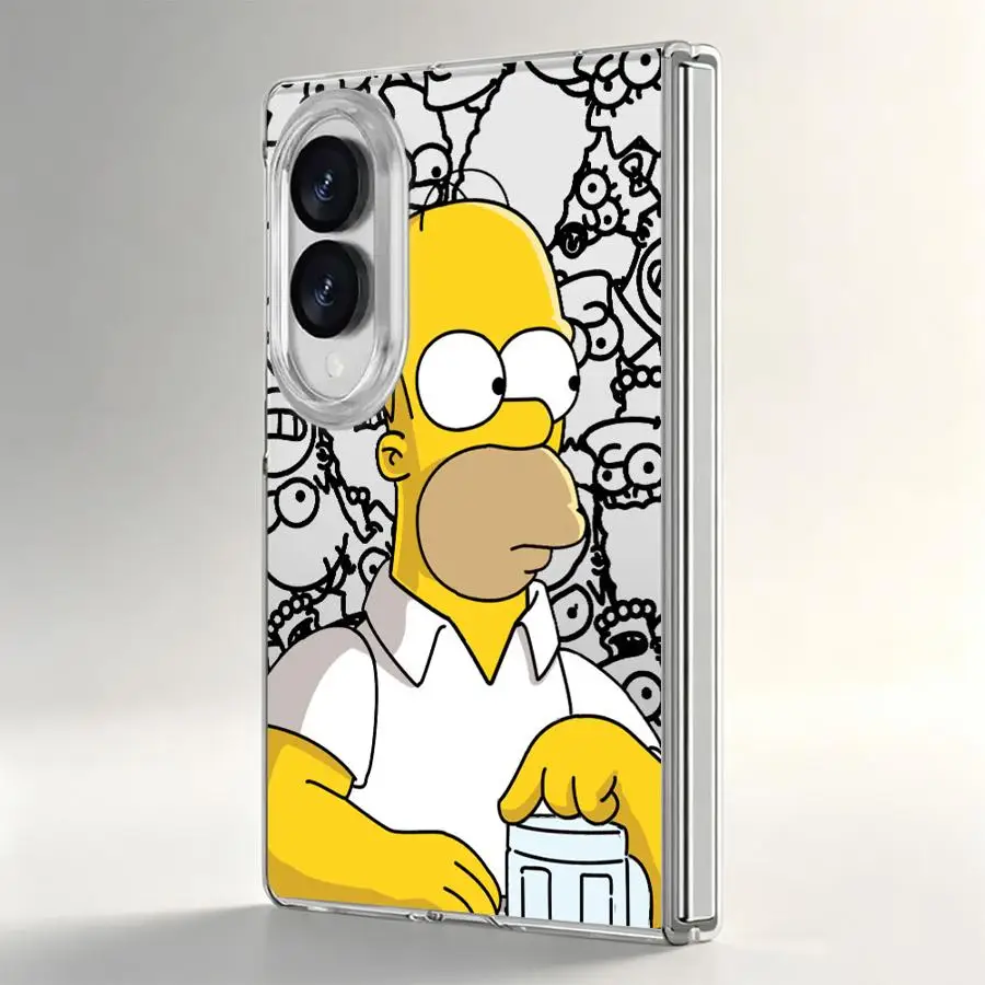 Cute The Simpson Case for Samsung Galaxy Z Fold 8 Ultra ZFold5 Z Fold 7 6 5 4 3 ZFold4 ZFold6 ZFold7 ZFold3 Transparent Soft