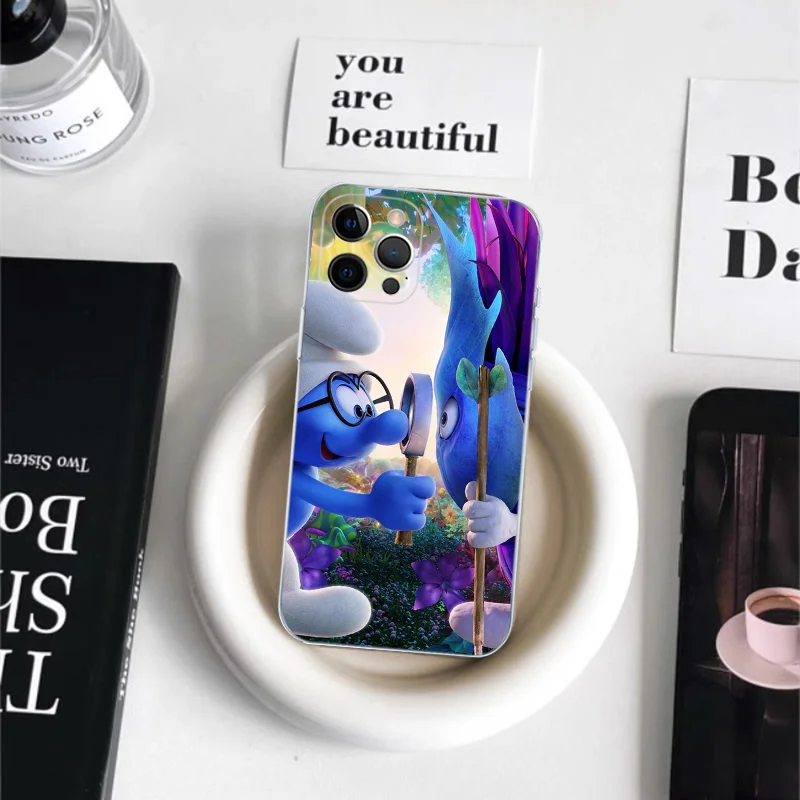 cartoon The S-Smurfs Anime Movie Phone Case For iPhone 15 14 11 12 13 Mini Pro XS Max Cover 6 7 8 Plus X XR SE 2020 Funda Shell