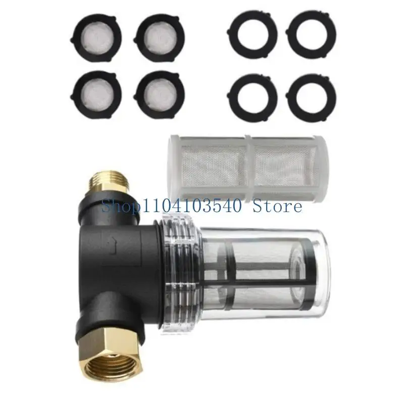 02DC Inline Sediment Filter Strainer Set With Mesh Screens Compatibles With Garden Pressure Washers 3/4Inch Hose Connection