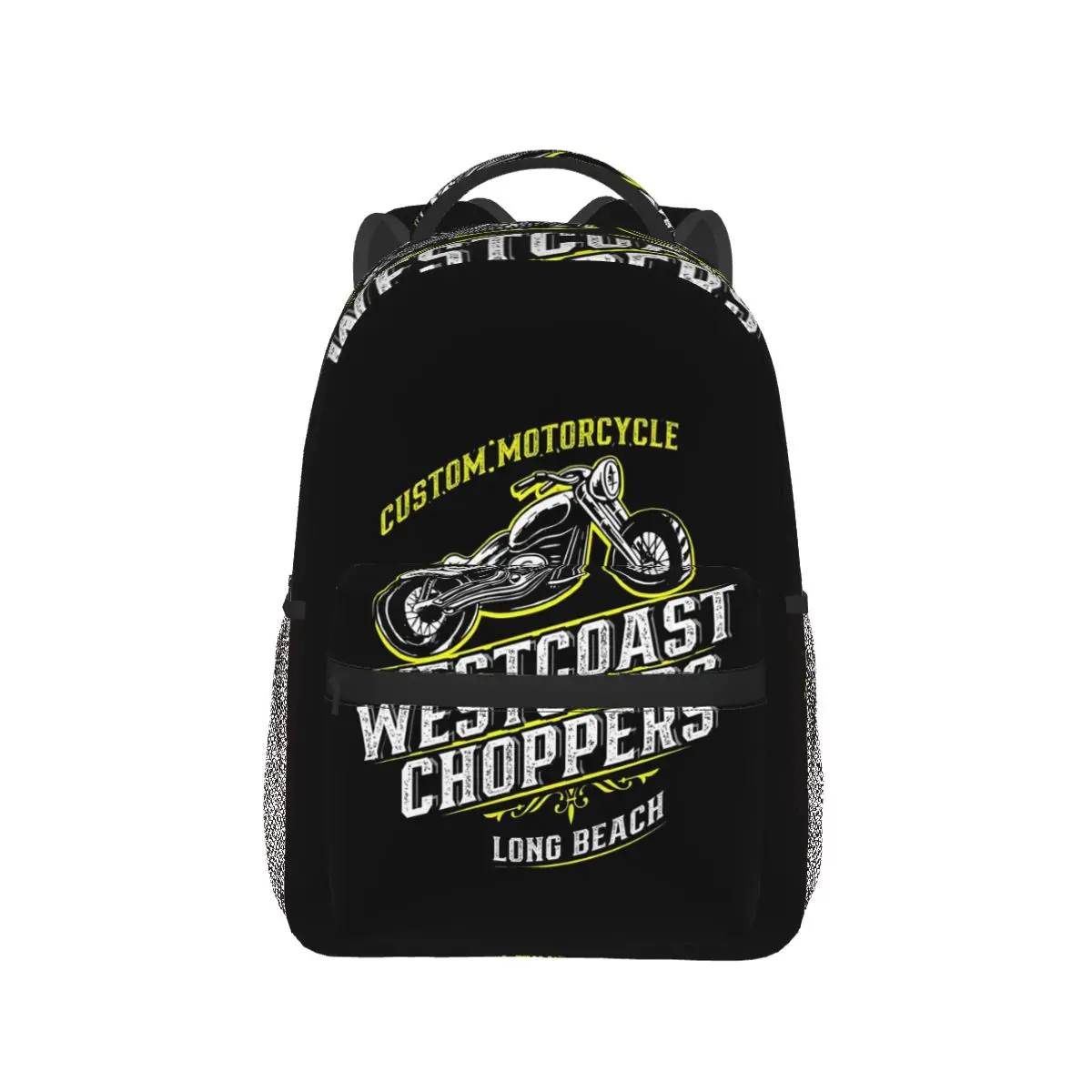 

West Coast Iron Skull Chopper Cross Backpack Daypack Large Capacity Boys Girls BookBag School Bag Shoulder Bags for Men Women