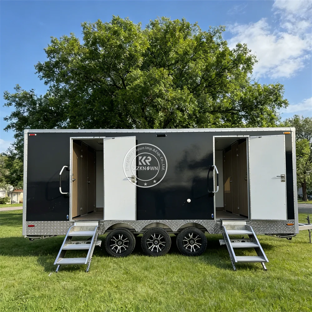 

Высококачественный роскошный прицеп для ванной комнаты, мобильный портативный умный VIP-туалет с мусорным баком и резервуаром для мусора