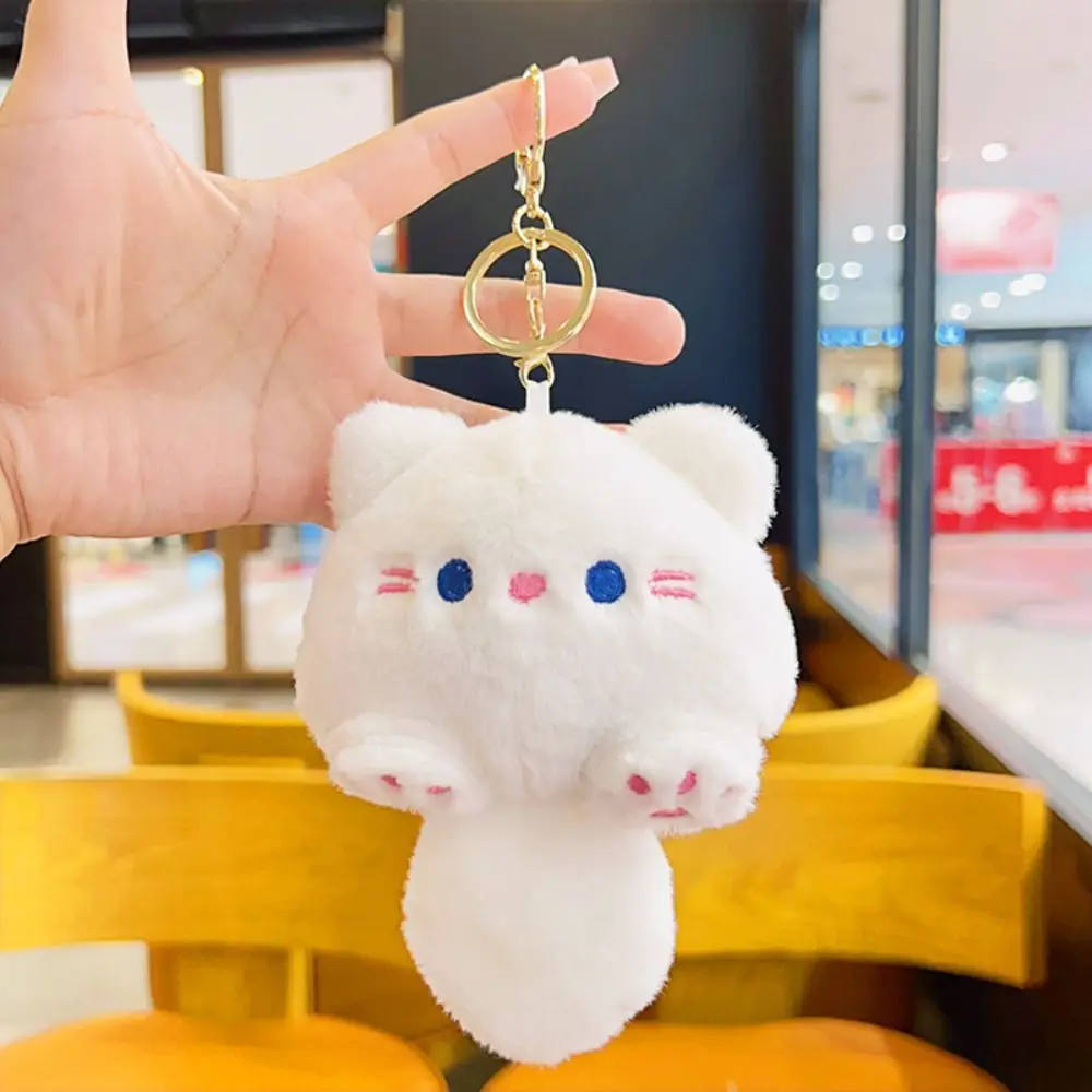 Leuke Diy Pluche Dier Sleutelhanger Mode Kawaii Kleine Kat Pop Hanger Zacht Gevulde Pop Sleutelhanger Knuffeldier Speelgoed