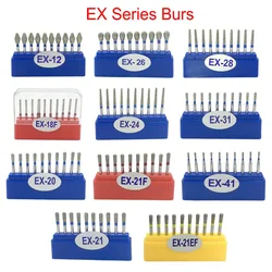 10pcs/Box Dental Diamond Burs FG Drills for High Speed Handpiece Polishing Whitening Tools EX Series