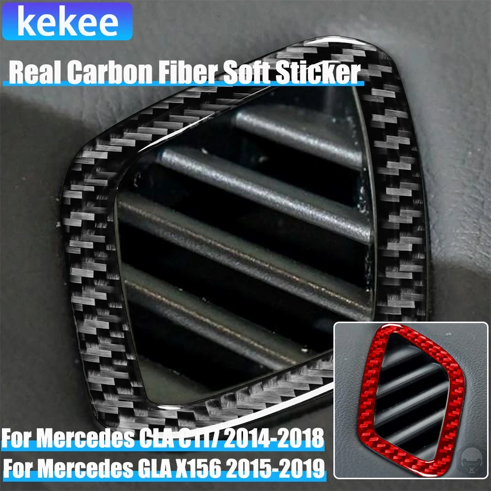 

Real Carbon Fiber Car Accessories Defogging Air Vents Cover Soft Sticker For Mercedes CLA C117 2014-2018 GLA X156 2015-2019