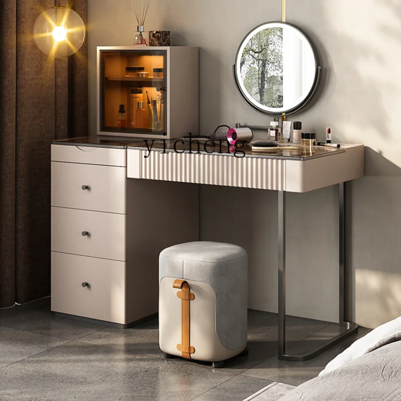 

XL Dresser Bedroom Modern Simple and Light Luxury Makeup Table Storage Integrated Glass Smart