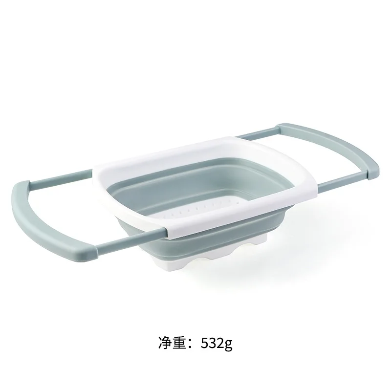 Collapsible Drain Basket, Retractable Household Fruit and Vegetable Strainer