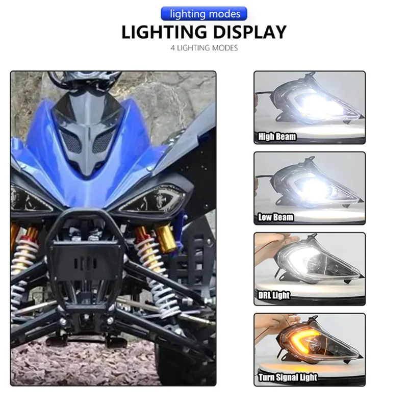 

Professional Adjustable Headlights For Yamaha Raptor 700 700R YFZ450 YFZ450R YFZ450X Wolverine 450 350 Turn Signal Light 2006-20