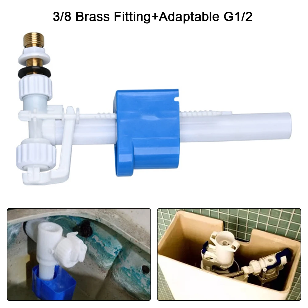 High Efficiency Flush Valve Filling Valve Compatible Water Valve Brass Toilet Inlet 1 2 Inch Compatibility Plastic Construction
