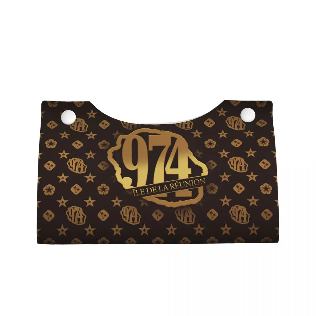 Custom Luxury 974 Reunion Island Tissue Box Cover for Bathroom Home PU Leather Rectangular Facial Tissue Box Holder