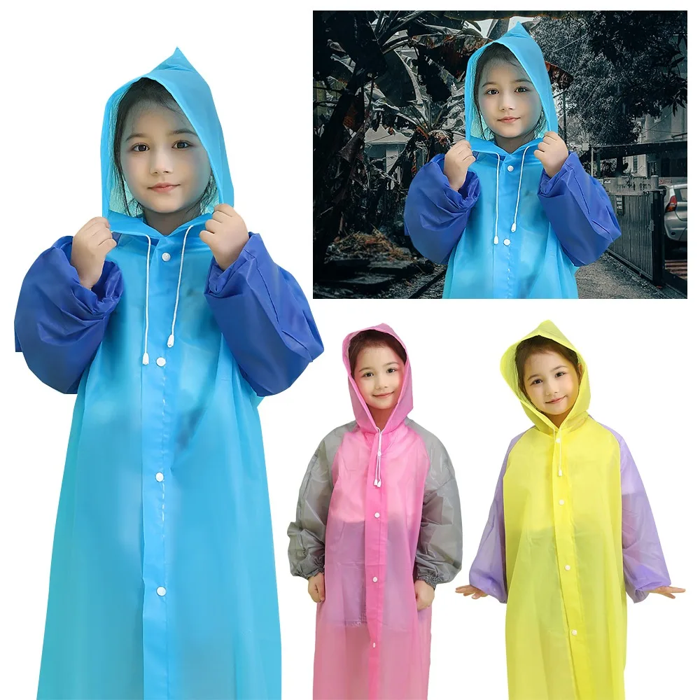 Non-disposable Children's Full-body Raincoat Primary School Students One-piece Thickened Raincoat EVA Children's Raincoat