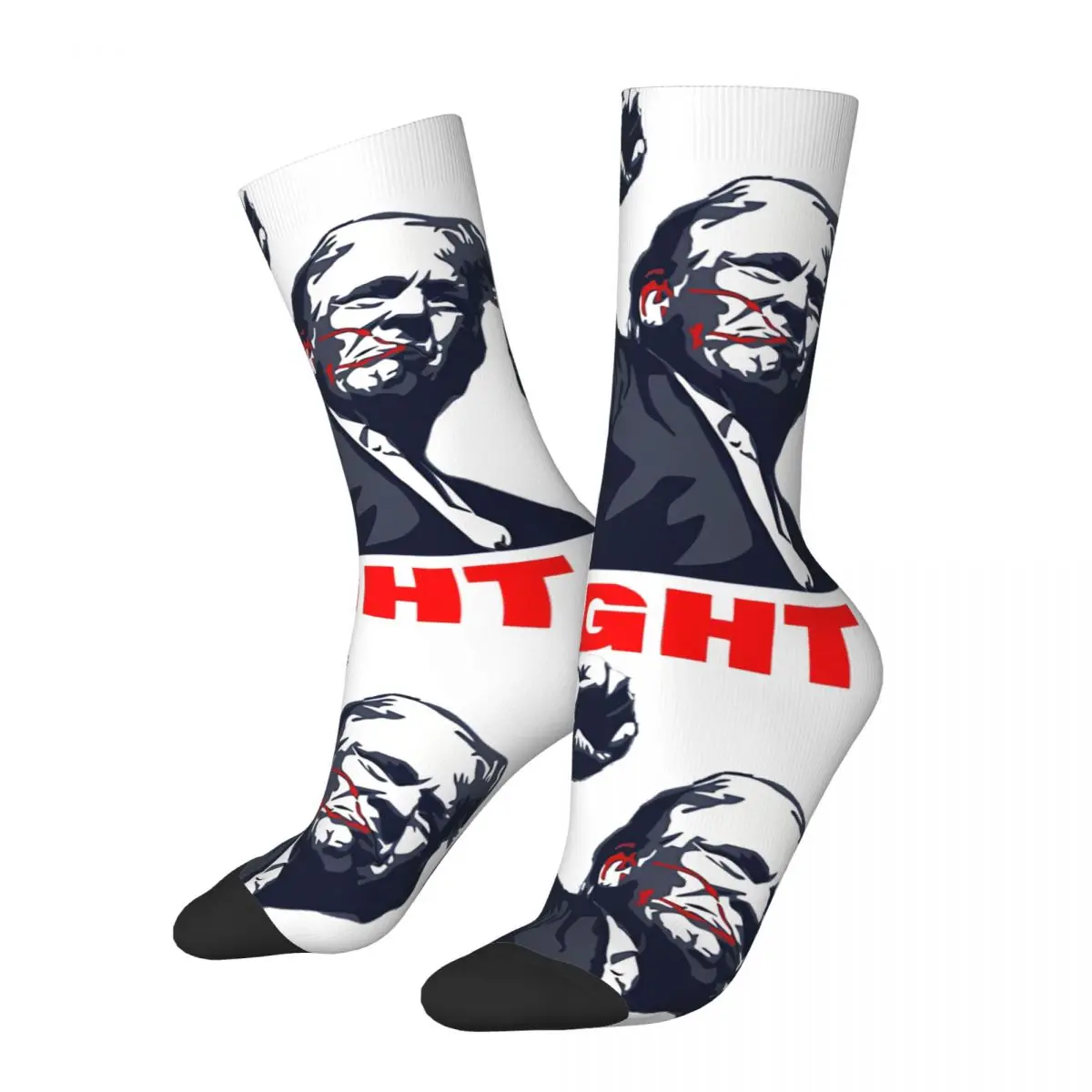 Trump Fight Trump Assassination Attempt July 13 2024 Men's Socks Vintage Donald Trump Street Style Novelty Seamless Crew Sock