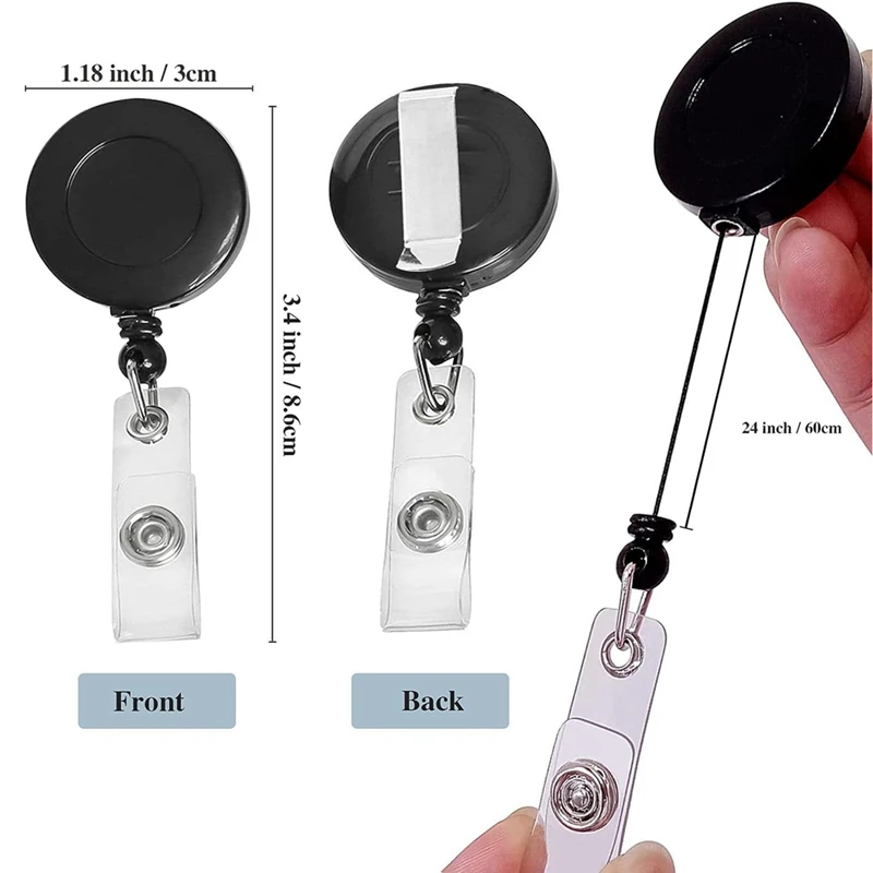 Porte-Danemark ge Rétractable avec réinitialisation Coloré, pour Carte d'Identité et Clé, Lot de 30