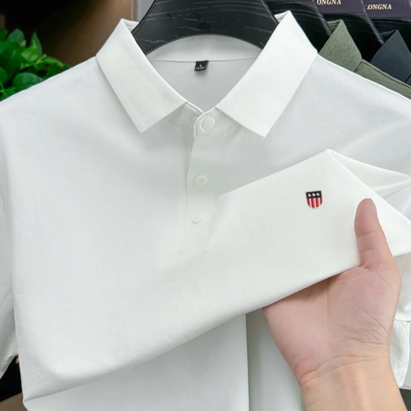 

Men's summer short-sleeved polo shirt with summer casual embroidery for daily wear, featuring excellent breathability.