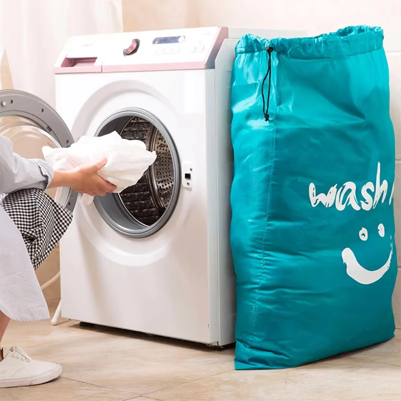 Nylonowa torba na pranie, podróżna torba do przechowywania, nadająca się do prania w pralce, torba na brudne ubrania, torba ze sznurkiem, duża pojemność
