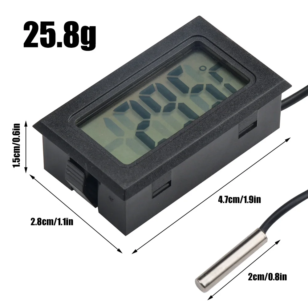 FY-10 Mini LCD cyfrowy termometr akwarium samochód woda wanna urządzenie do pomiaru temperatury detektor Monitor wbudowany czujnik temperatury 1M