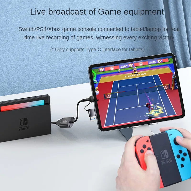 4K Input HDMI Video Capture Adapter USB3.0 USB‑A & Type‑C 1080P 60FPS Game Grabber for Switch PS5 Camera Live Streaming Recordin