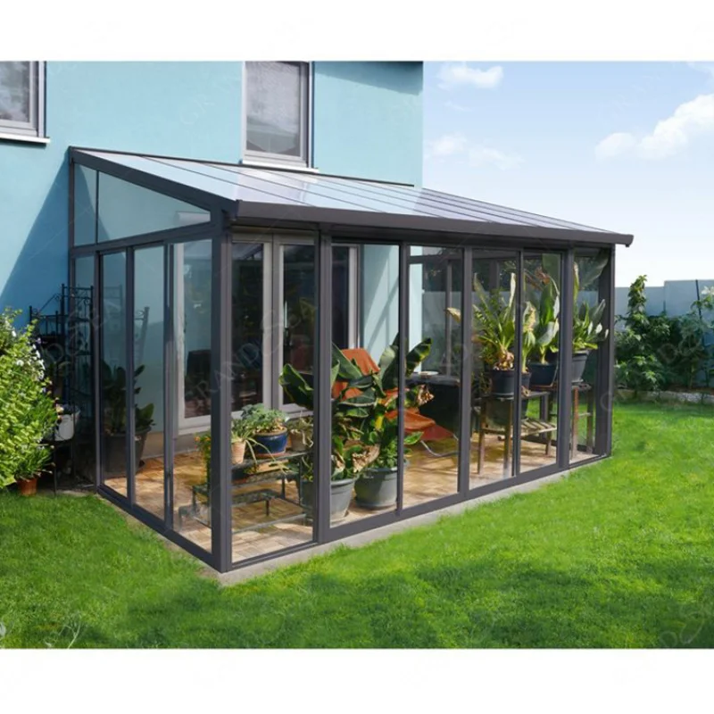 custom.Factory Insulation Glass Aluminum Frame Sunroom For Swimming Pool Houses Green Tempered Glass Aluminium Profile