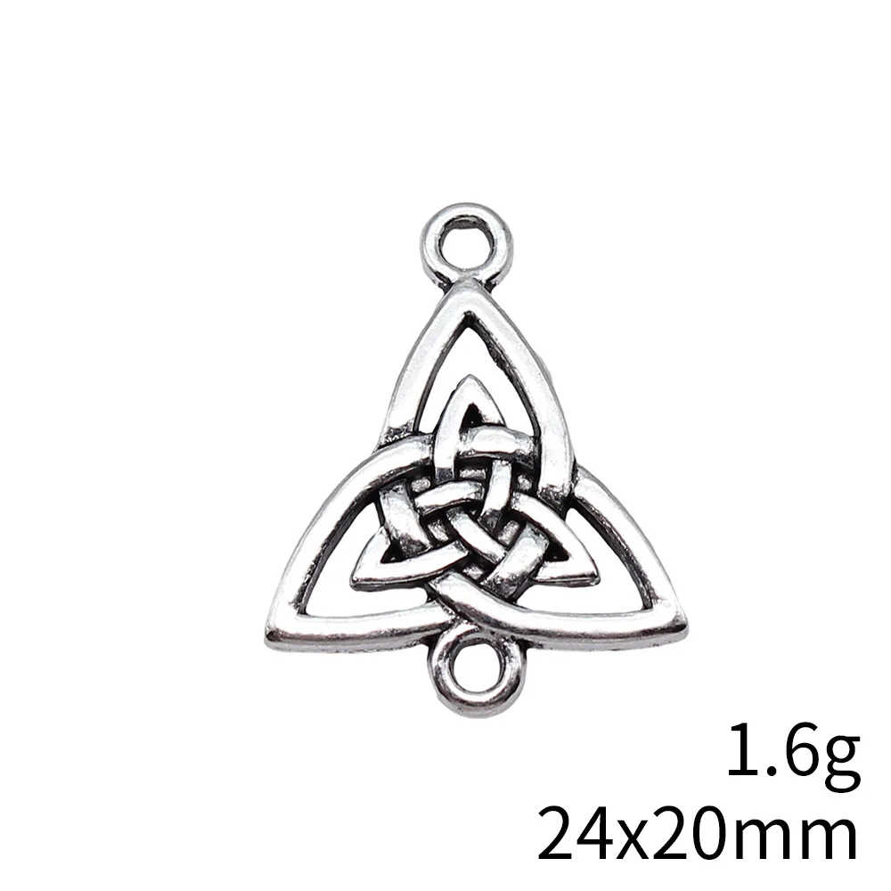WYSIWYG 10pcs 24x20mm Antique Silver Color Celtic Knot Connector Pendant For DIY Jewelry Making Handmade Jewelry Findings