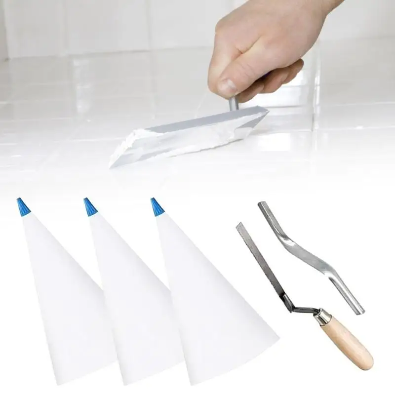 Y1UD Professional Tile Grout Application Set Sturdy PVC Materials Mortars Bags With Practical Tool for Masonry Work