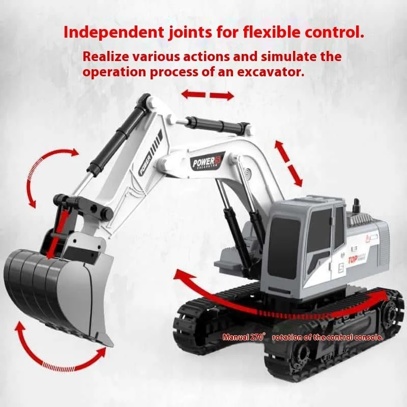 سبيكة كهربائية لودر أطفال بالريموت كنترول التحكم عن بعد حفار سيارات لعبة مع آلية هوك الأرض للعب التعليمية للأطفال