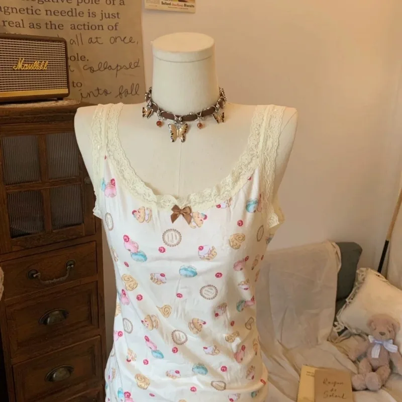 اليابانية Kawaii سترة لطيف الكرتون للفتيات عطلة تي شيرت الصيف جديد تانك القمم تيز الحلو Y2k المحاصيل الأعلى طالب لوليتا تي شيرت