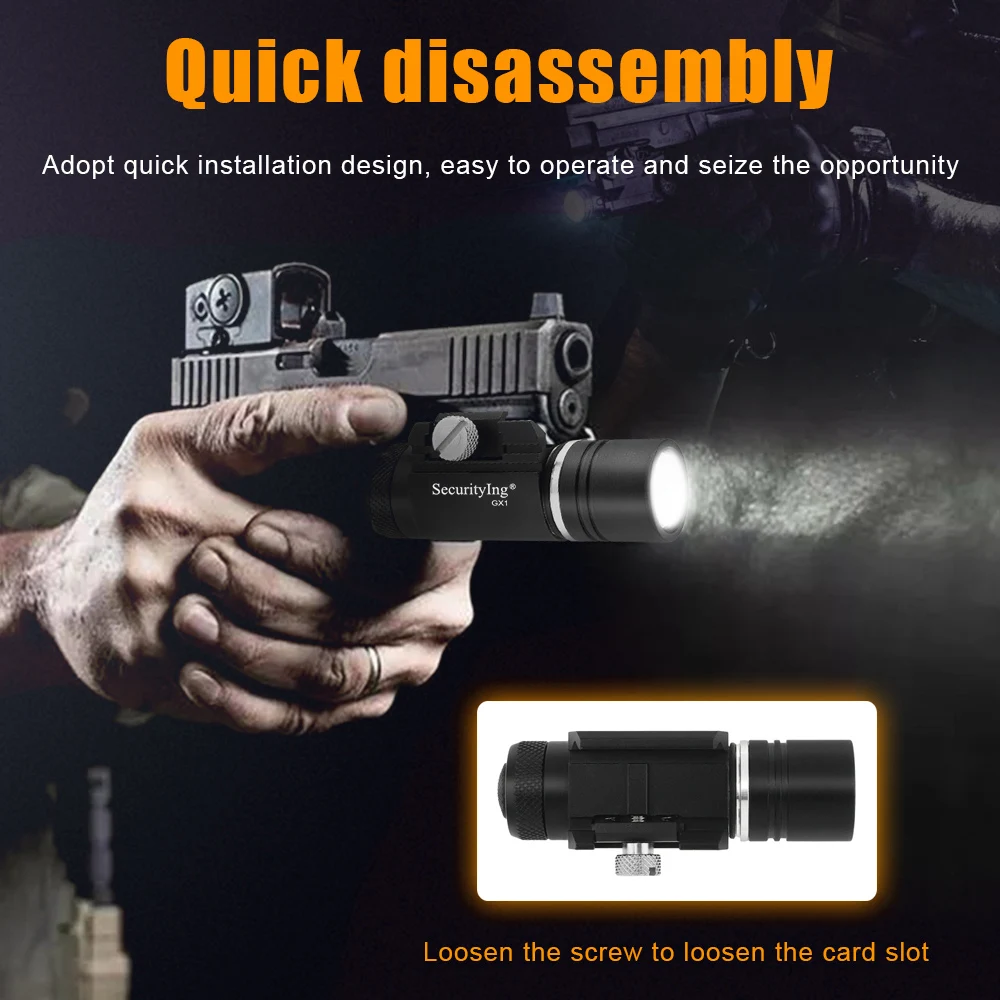 Imagem -05 - Mini Lanternas Táticas para Glock Gx1 Gun Light Laser Combo Luzes de Armas Led Lanterna Picatinny 19 17 Mil-std1913 320lm