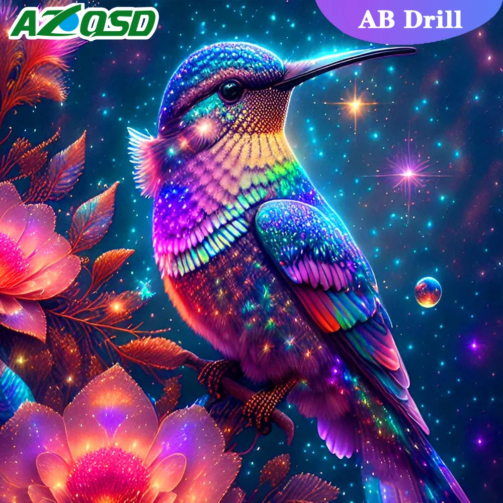 AZQSD 5D DIY Diamond Painting Birds Animal AB Drill Cross Stitch Needlework Colorful Diamond Embroidery Full Kits Home Decor