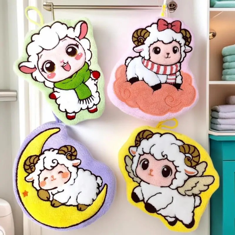 Sheep Shaped Hand Towel Handkerchief Kitchen Towels Super Absorbent Towel Hanging Cleaning Cloth Bathroom Kitchen Accessories - view 3