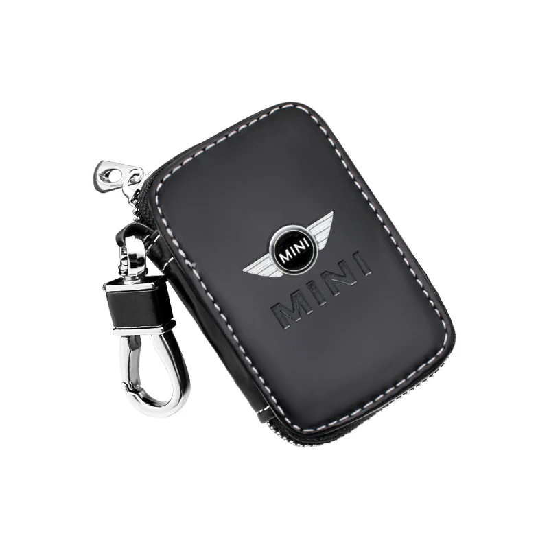 For Mini Cooper S JCW Countryman R56 R53 F56 F55 R60 R57 Auto Accessories Leather Key Wallet Car Key Bag Multi Function Key Case