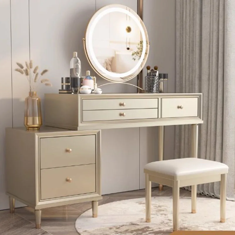 Salon Mirror Storage Dresser Sets Luxury Vanity Drawer Make Up Dressers Bedroom Modern Tocador Maquillaje Furniture Home