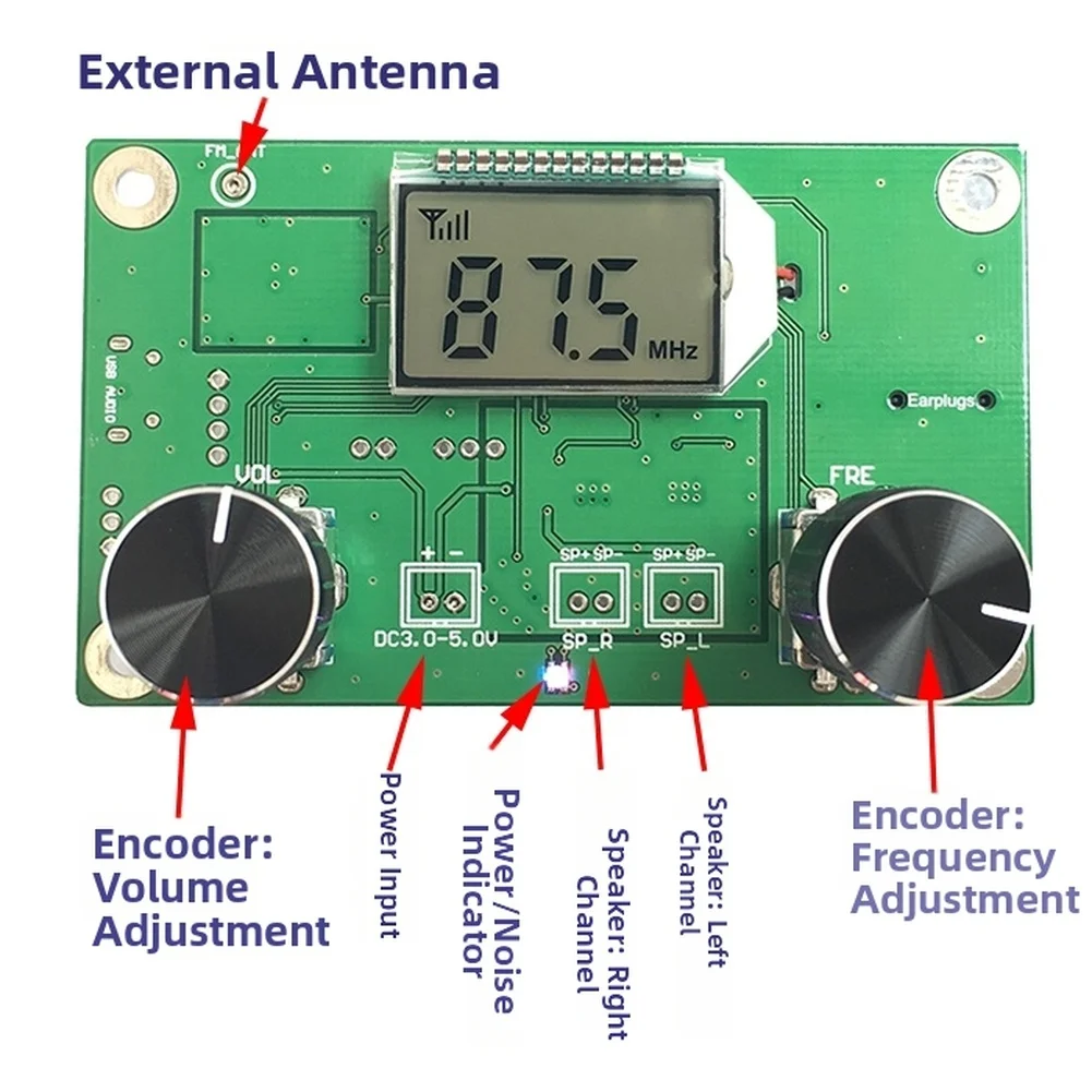 Digital FM Stereo Radio Receiver With LCD Display Wireless Audio  FOR DSP For Test Measurement Tool Accessory