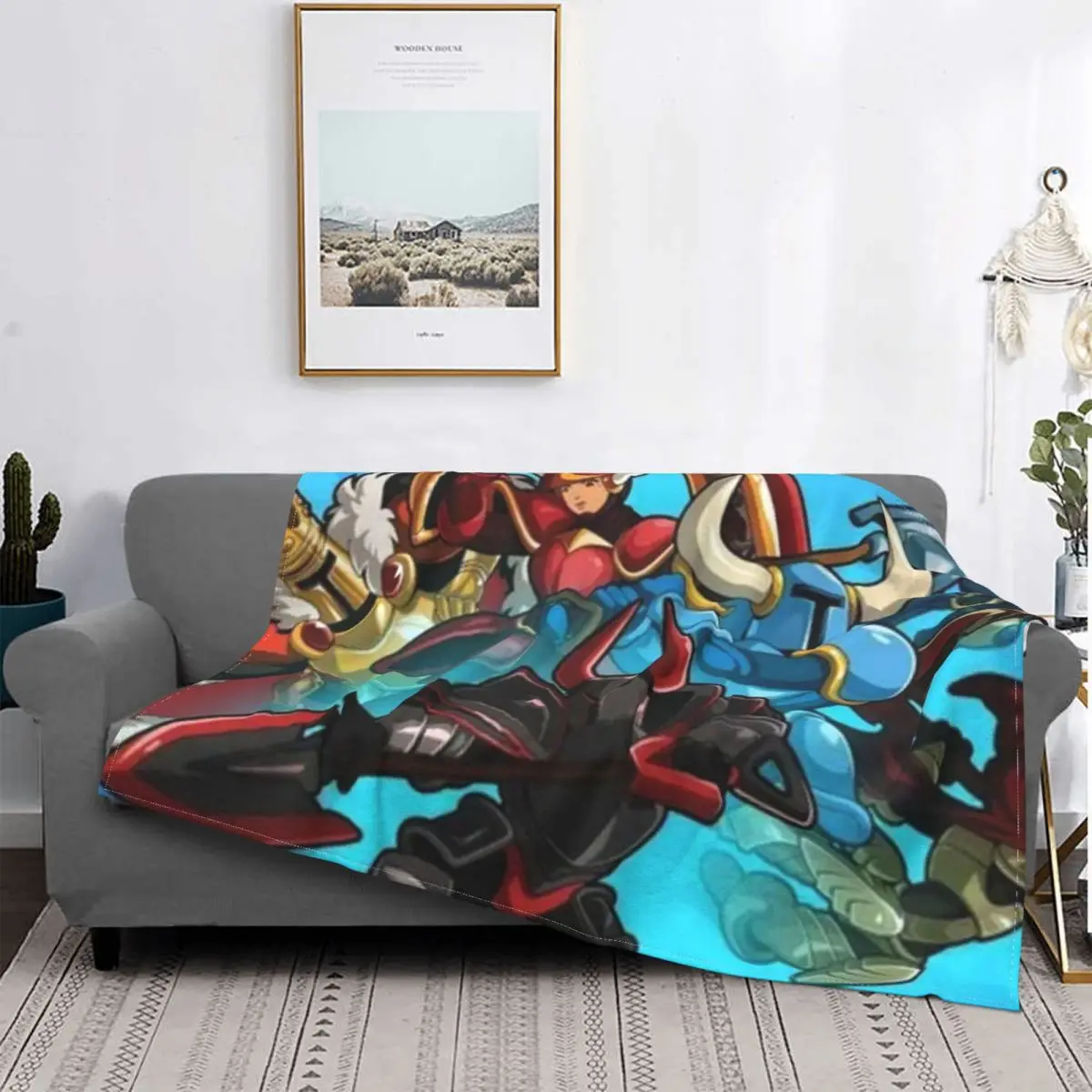 Friends Shovel Knight Blanket Flannel Summer Cute Thin Throw Blankets For home Plush Thin Quilt