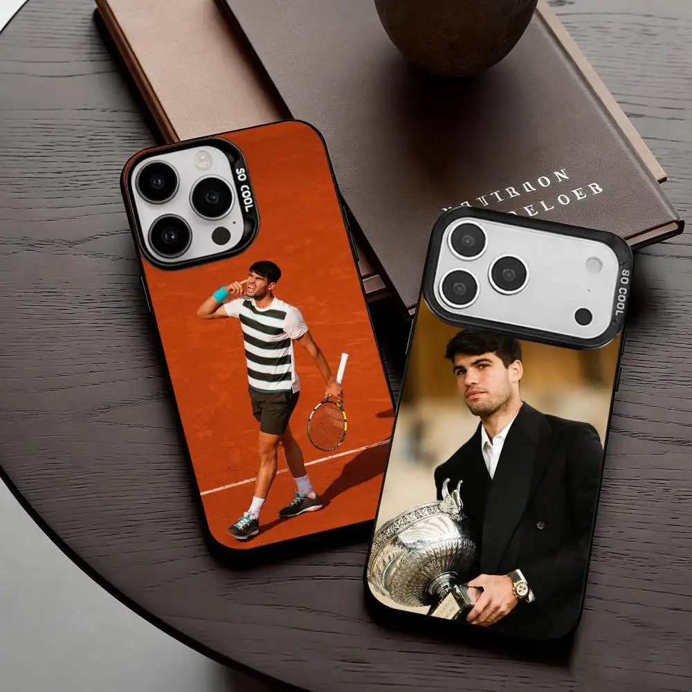 

Tennis C-Carlos Alcaraz G-Garfia Phone Case For iPhone17,16,15,14,13,12,11 Plus,Pro Max Candy Silver Plated Inside Cover