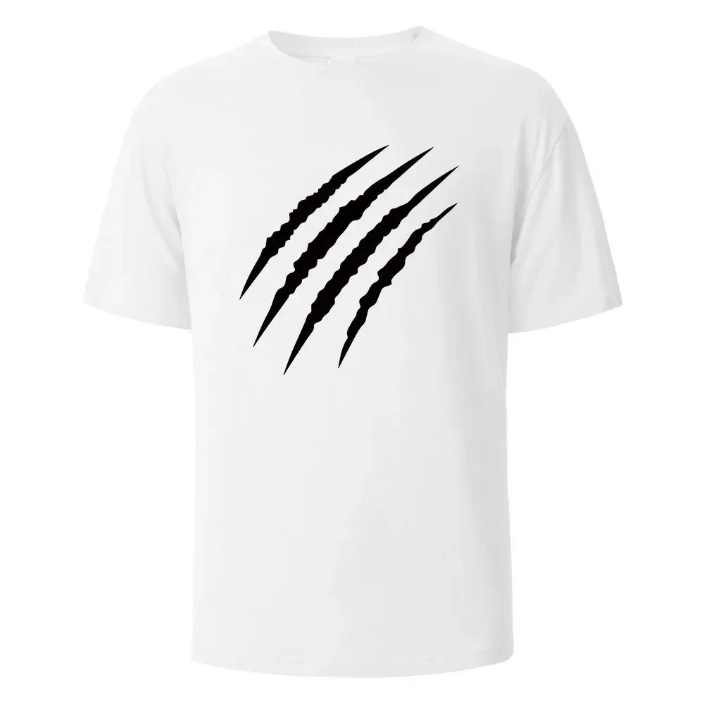 Claw Marks Simplicity Graphic T-Shirts Summer Breathable Comfortable Pure Cotton Tops For Men Women O-neck Oversize Men Clothing