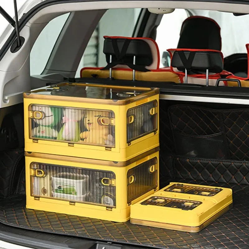 صندوق تخزين قابل للطي مع عجلات منظم شفاف لمكتب غرفة الأطفال وخزانة الكتب والألعاب وحاوية تنظيم المنزل