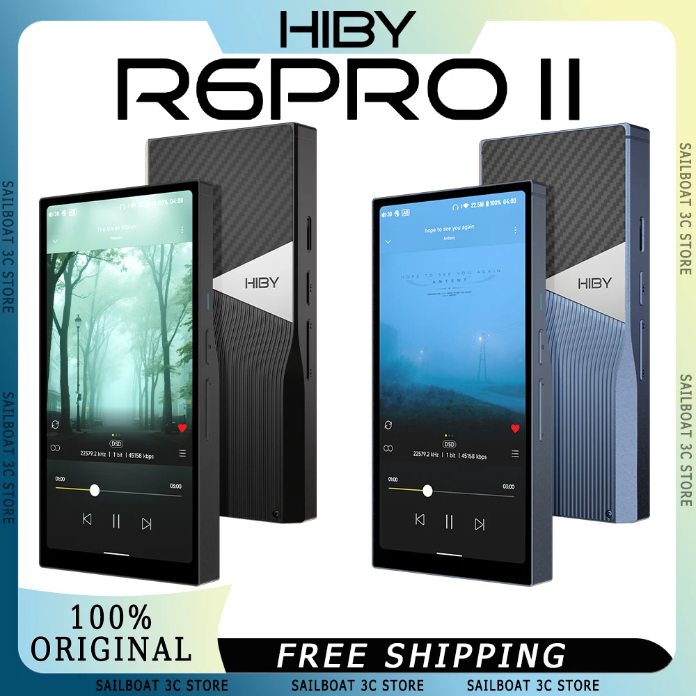 HiBy R6 Pro II 2025 Pemutar Musik Lossless Bluetooth dengan Layar 5.9' Audio HiFi USB DAC AMP CS4308P*2 Pemutar MP3 Portabel Kustom