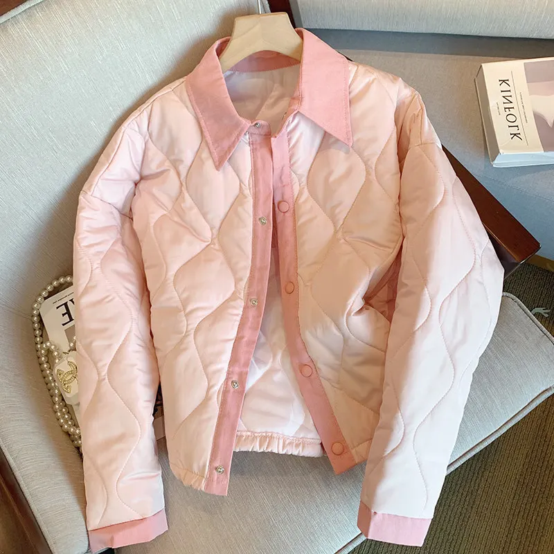 

Korean Sle Sweet Preppy Collar Cotton Suit Men Women Autumn Winter Thiened Warm Gentle Wind Coat Casual Faion