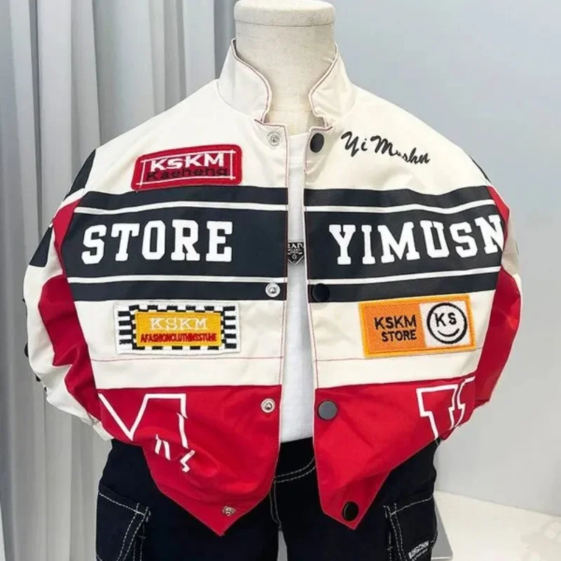 

Children's Printed Baseball Jacket 2026 New Spring and Autumn Fashion Boys and Girls' Stand up Collar Casual Jacket