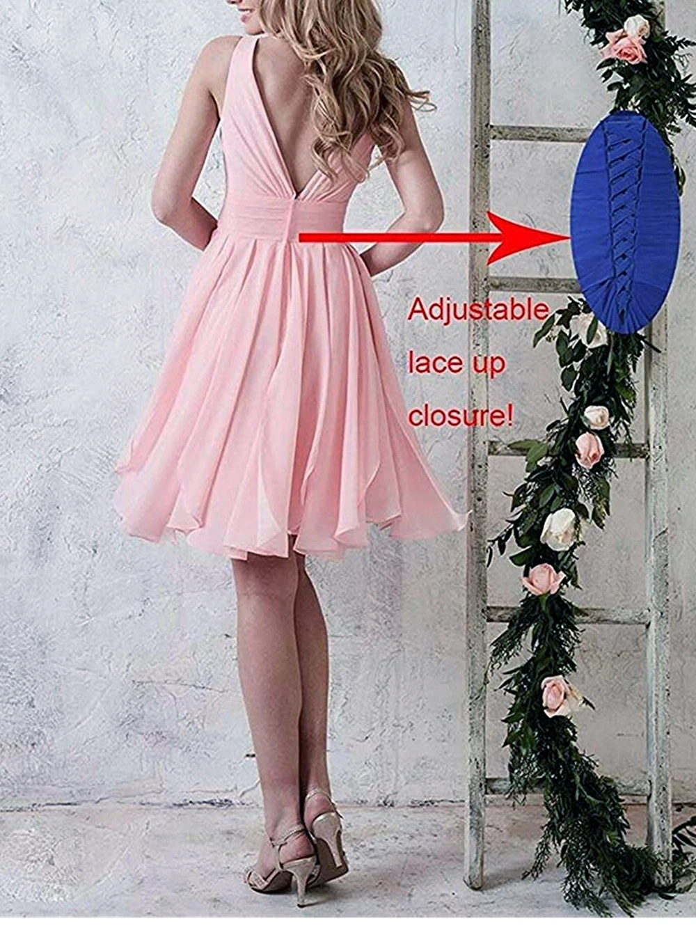 Das mulheres Com Decote Em V Da Dama de Honra Chiffon Curto Prom Party Dress платья для платья выпускного 2023 vestidos de fiesta