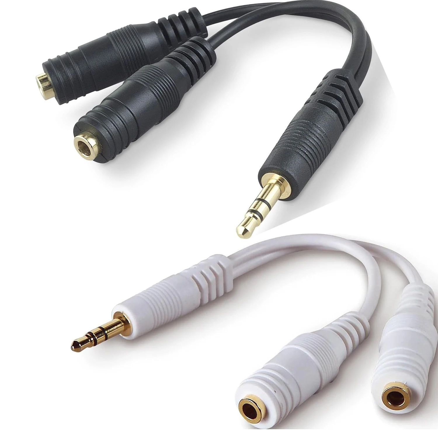 3.5mm Audio Splitter – Dual Headphone and Speaker Jack Adapter for Sharing Music or Videos for iPhone, iPad, Laptops, Tablets