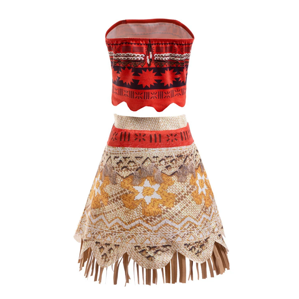 Brave Adventure Polynesian Princess Moana Girls Outfit Halloween Cosplay Birthday Party Children's Costume Festival Kids Clothes view 5