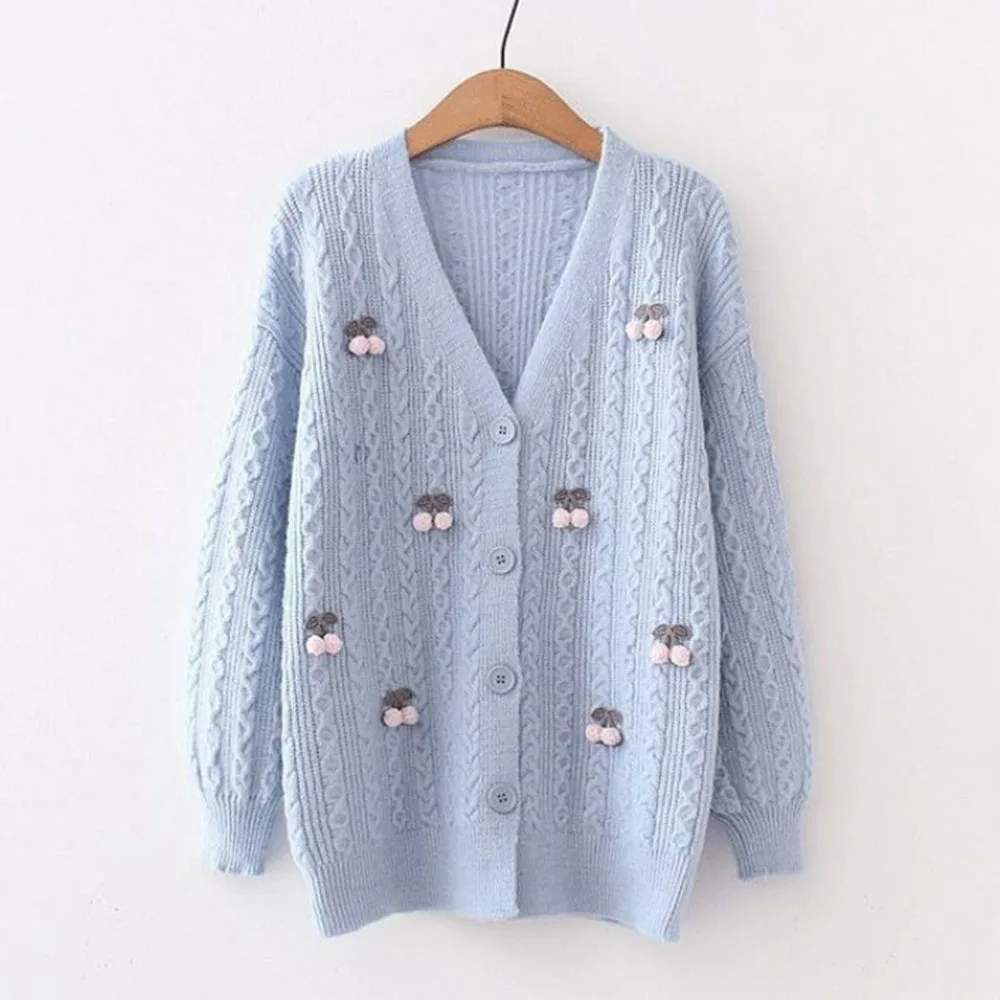 Fashion Small Fragrance White Sweater Women's Spring And Autumn New Korean Version Of Loose European And American Sweater Coat.