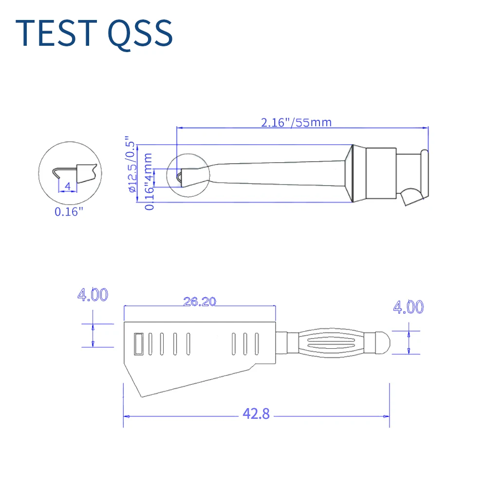 QSS 2PCS 4MM Stackable Banana Plug to Test Clip Test Lead Red Black 1M Electrical Tools Accessories