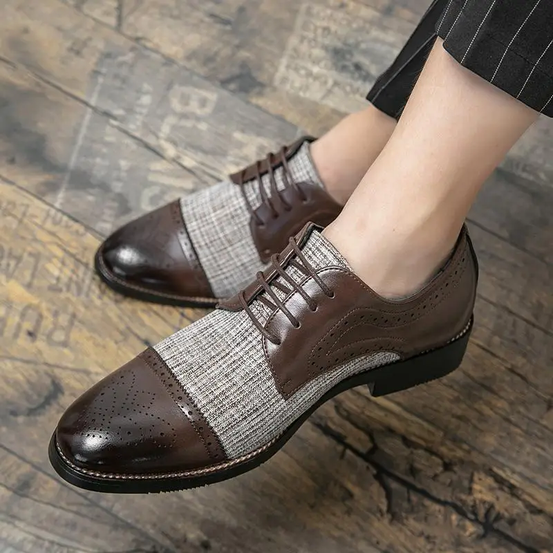 Leather Shoes Men's Business British Style Business Formal Wear Small Leather Shoes Men's Lazy Casual Dress Party Men's Shoes