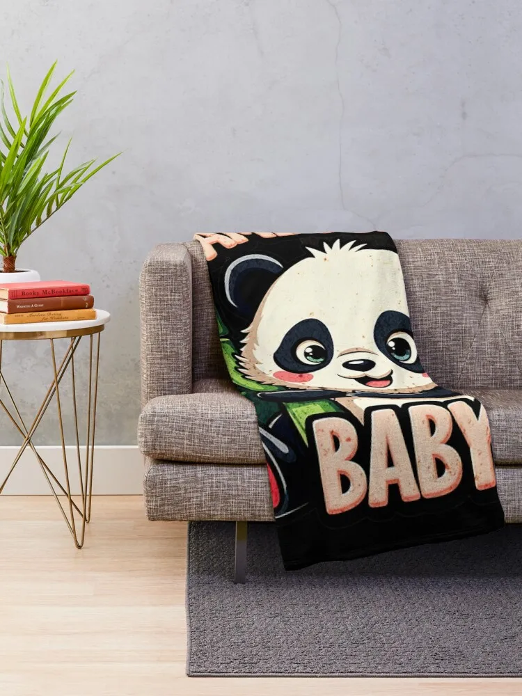 Bamboozled Baby Panda - Cute and Playful Panda Throw Blanket Luxury Thicken cosplay anime Winter beds Summer Blankets