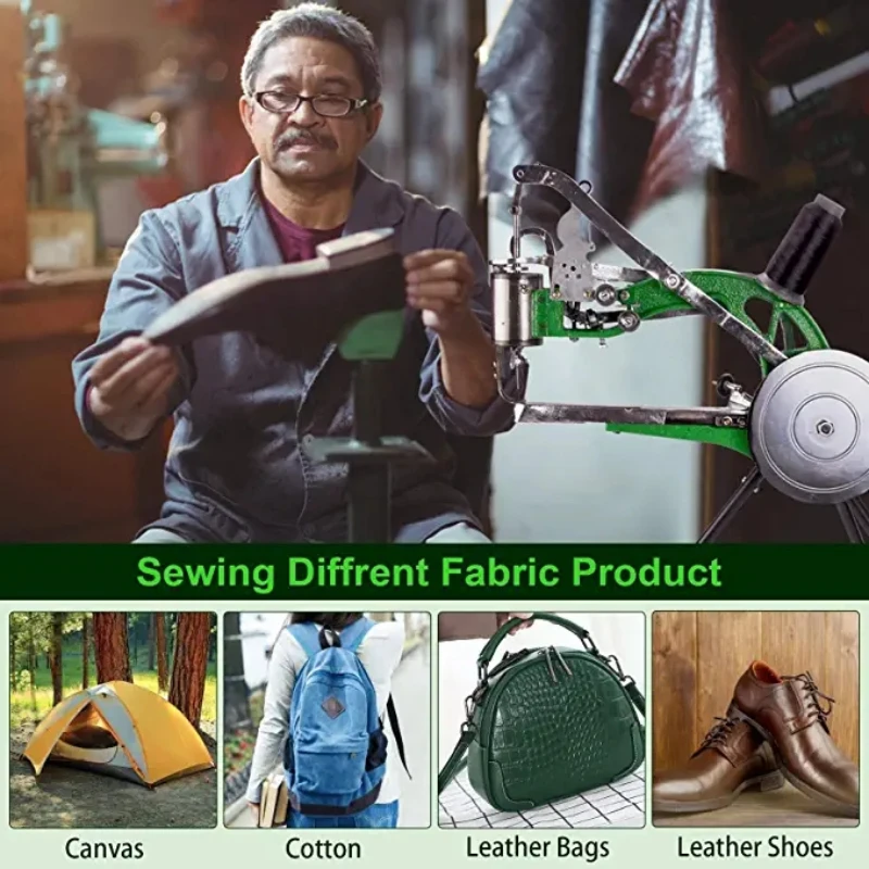 Macchina per la riparazione delle scarpe macchina da cucire per ciottoli in pelle a mano-filo di Nylon di cotone macchina da cucire manuale in pelle per panno per borse da scarpe
