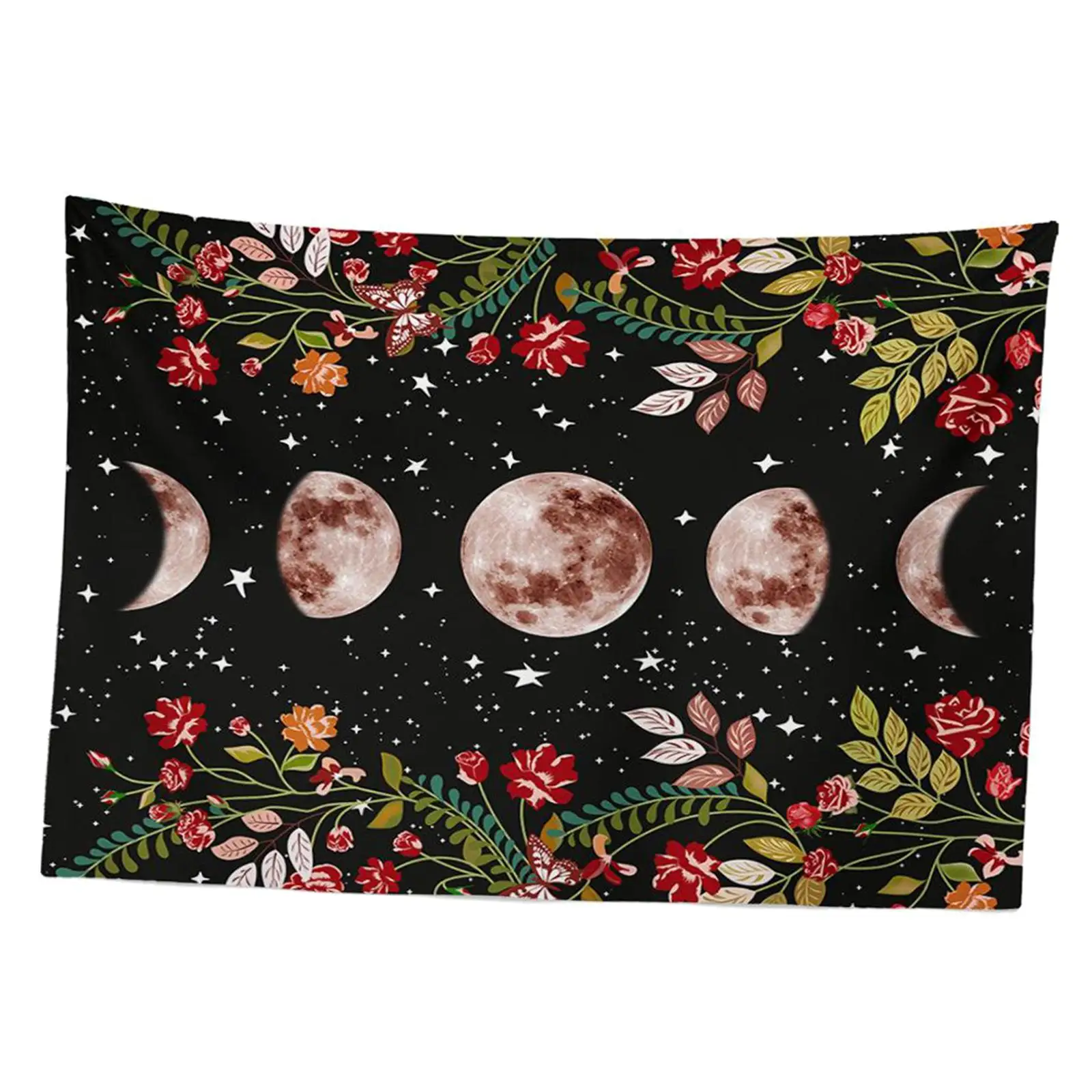 Garden Moon Phase Tapestry Wall Hanging Retro Tapestry Home Decor